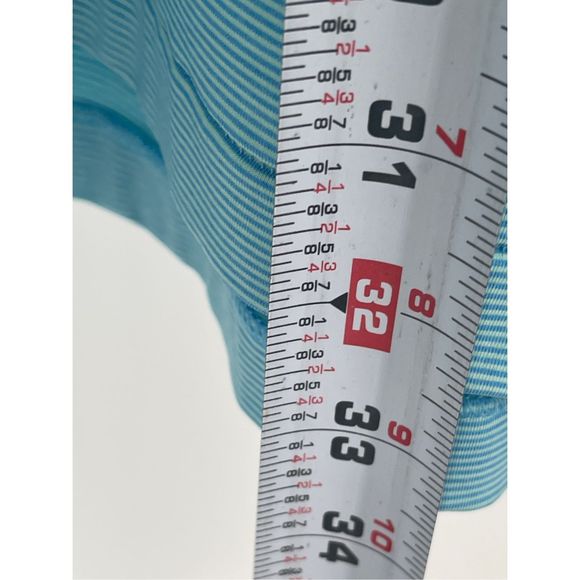 Peter Millar Polo Golf Shirt Men XL Blue Striped Short Sleeve Yellow‎ Flag - Picture 7 of 13